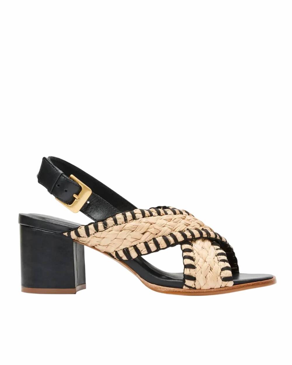 NEW ANDRE ASSOUS women's hazel heel in black/natural